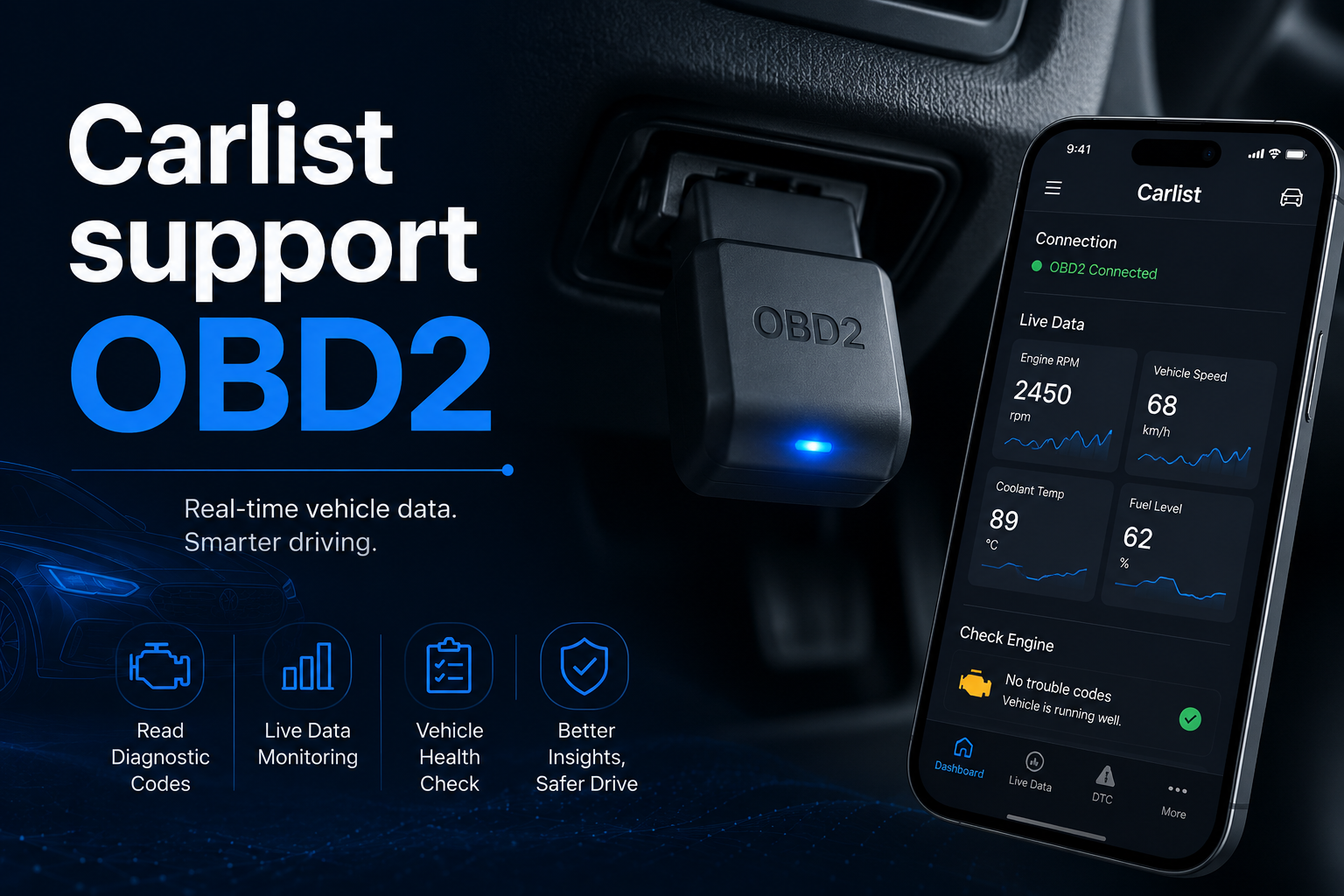 Carlist support OBD2